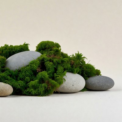 Moss Covered Gray Stones