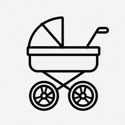 Baby Stroller Line Icon