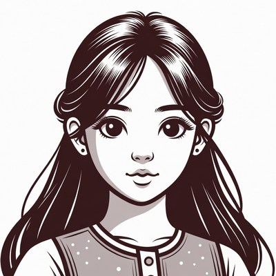 Anime girl with long hair