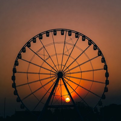 Ferris Wheel Silhouette at Sunset