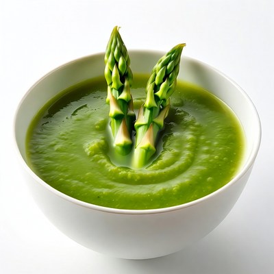 Asparagus Spears in Green Soup