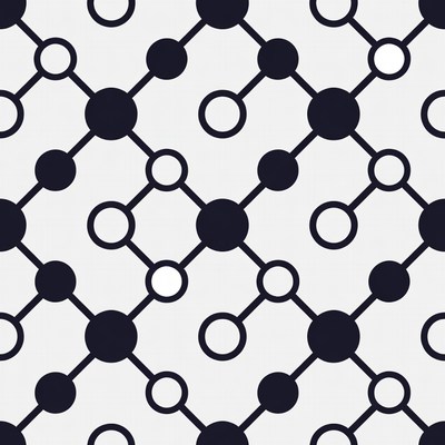 Black White Molecular Structure Pattern