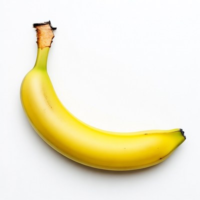 Yellow banana on white background