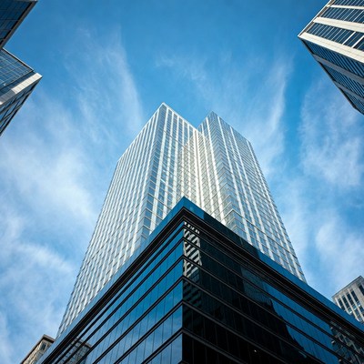 Tall Skyscrapers Against Blue Sky