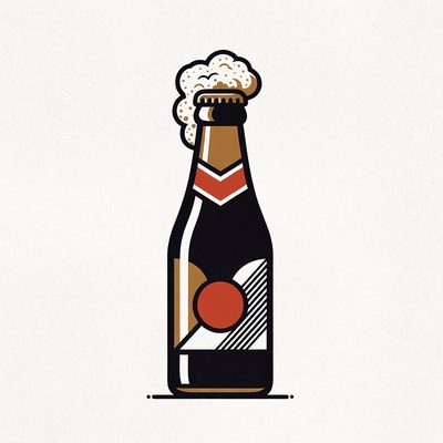 Foamy Beer Bottle Illustration