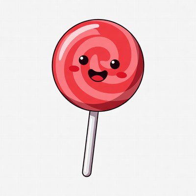 Cute Kawaii Red Lollipop