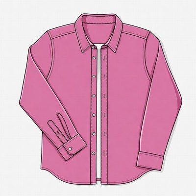 Pink Button-Down Shirt Illustration
