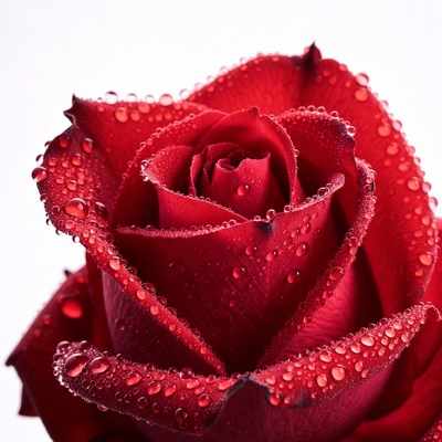 Red Rose with Water Droplets