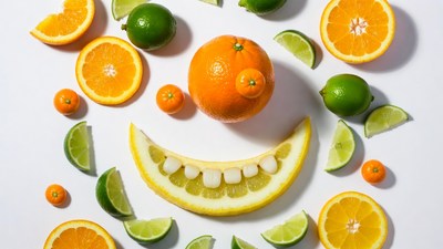 Smiley Face from Oranges and Limes