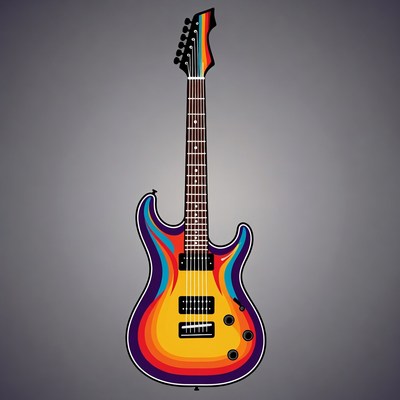 Colorful Electric Guitar Illustration