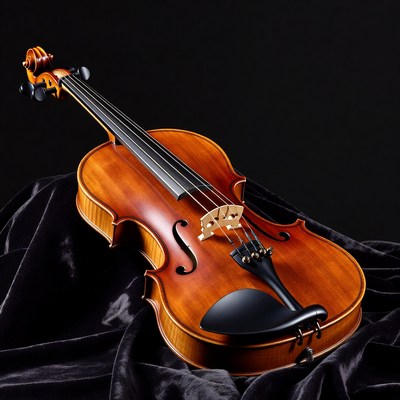 Violin on black velvet