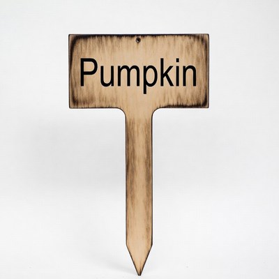 Wooden Pumpkin Plant Stake Sign