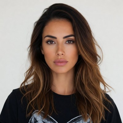 Beautiful woman with long wavy hair