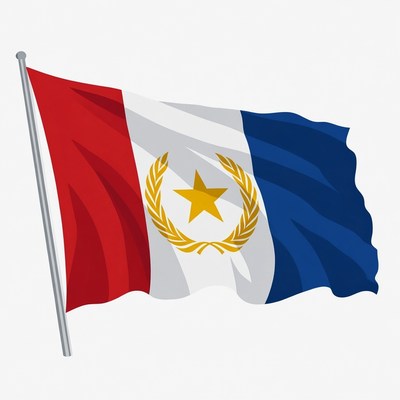 Cape Verde Flag Waving on Pole