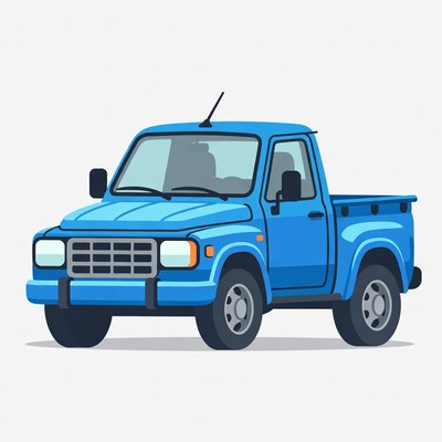Blue Pickup Truck Illustration