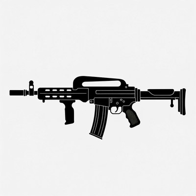 Black Silhouette Assault Rifle