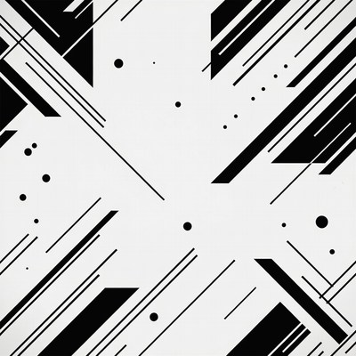 Black and White Geometric Abstract Art
