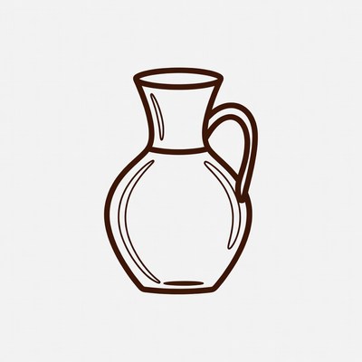 Line drawing pitcher jug