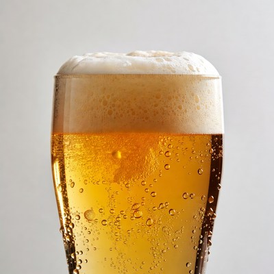 Pint of beer with foam