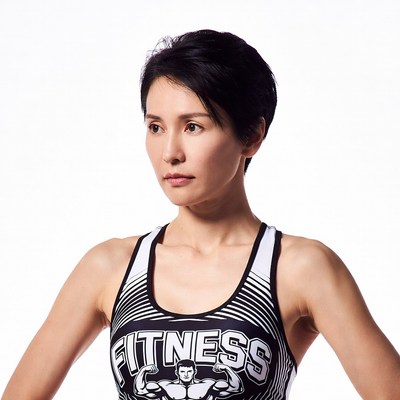 Asian woman in fitness tank top