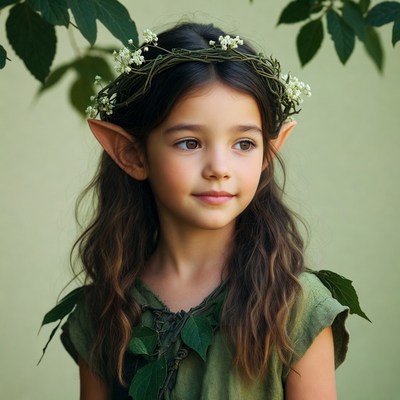 Girl with elf ears and flower crown