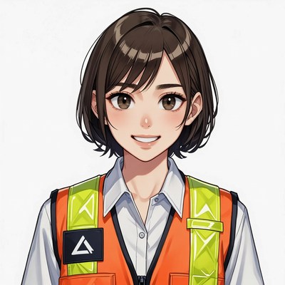 Anime girl in safety vest