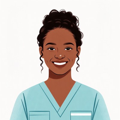 Smiling African-American nurse illustration