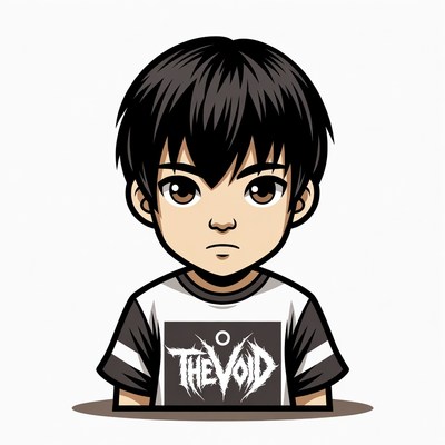 Anime boy wearing The Void t-shirt
