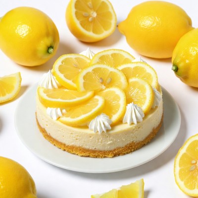 Lemon Cheesecake with Fresh Lemon Slices