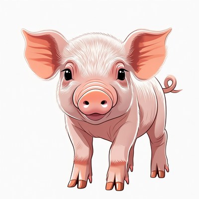 Cute cartoon pig illustration
