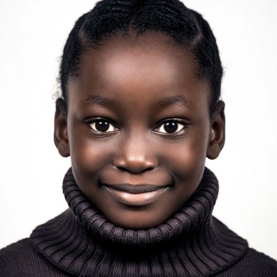 Smiling African girl in turtleneck
