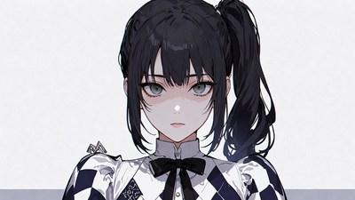 Anime girl with black ponytail