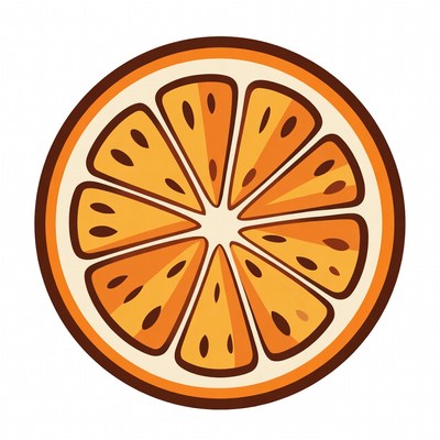 Sliced Orange Fruit Illustration