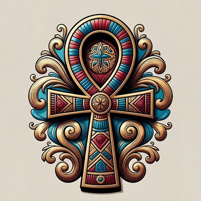 Ornate Ankh Symbol Illustration