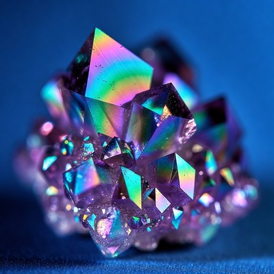 Iridescent Amethyst Crystal Cluster