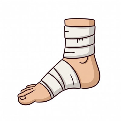 Bandaged Ankle Foot Illustration