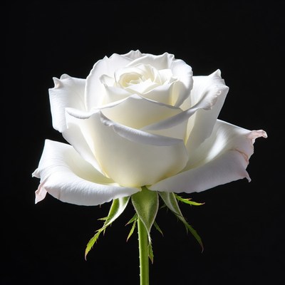 White Rose on Black Background