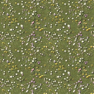 Green grass with white daisies