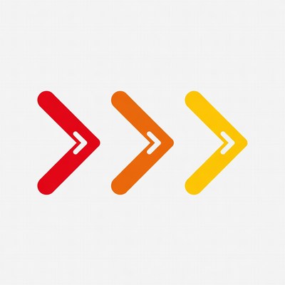 Red Orange Yellow Right Arrows