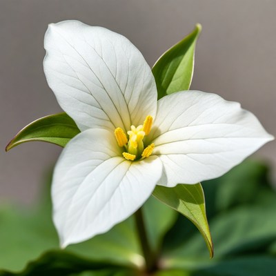 White Trillium Flower Blooming