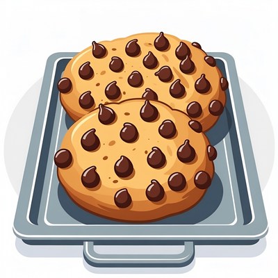 Chocolate Chip Cookies on Baking Tray
