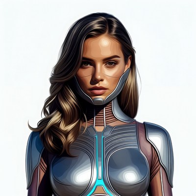 Futuristic Woman in Cyber Armor