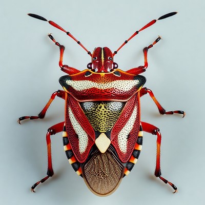 Colorful Red Stink Bug