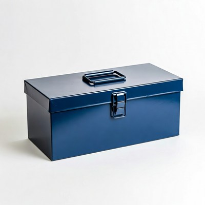 Blue metal tool box