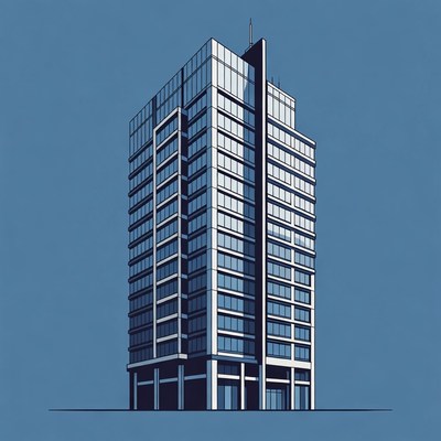 Modern Glass Skyscraper Illustration