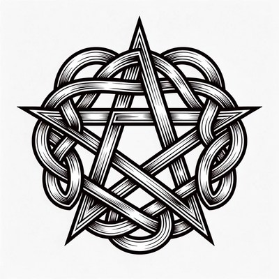 Pentagram with Celtic Knot Design