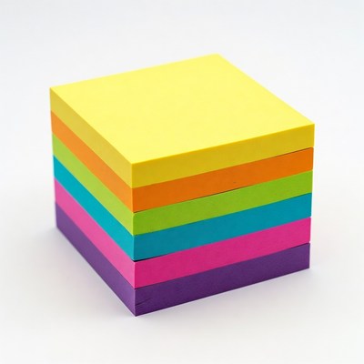 Stack of colorful Post-it notes