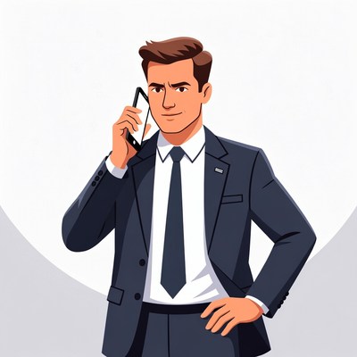 Man talking on phone in suit