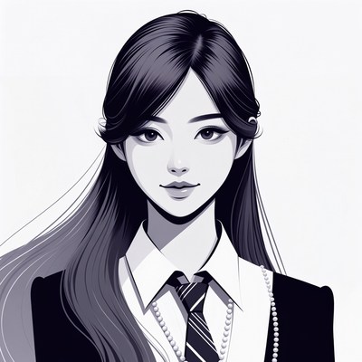 Anime girl in school uniform