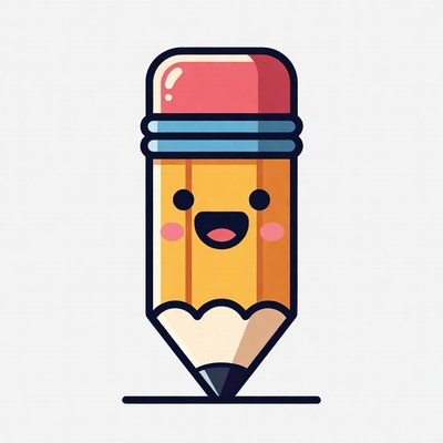 Cute Kawaii Pencil Illustration